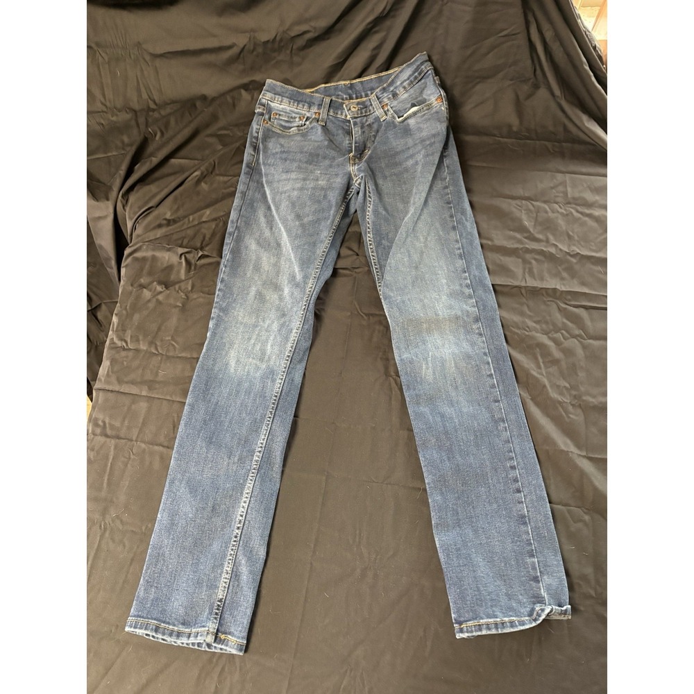 Levi's Slim Fit Straight Men's‎ Jeans Blue Denim Button Zip Pockets